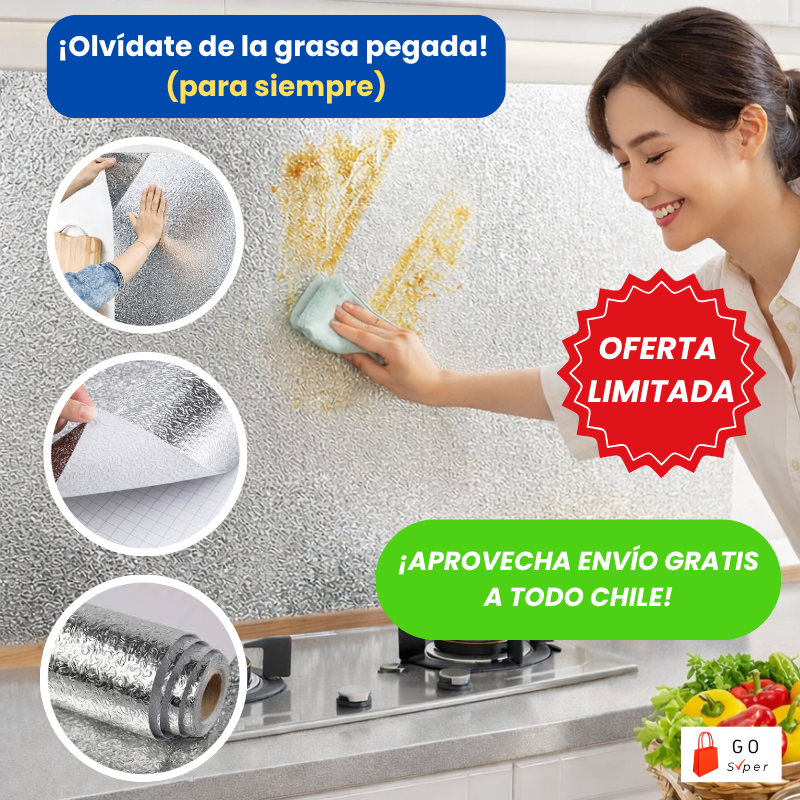 PAPEL DE ALUMINIO AUTOADHESIVO DE COCINA